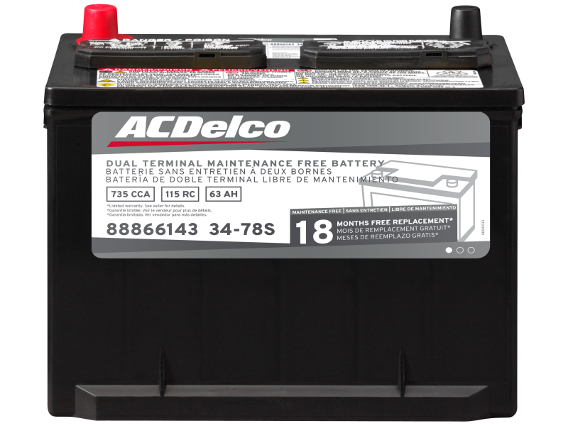 ACDelco 34-78S Dual Terminal Maintenance Free Battery, product image from Batterysales